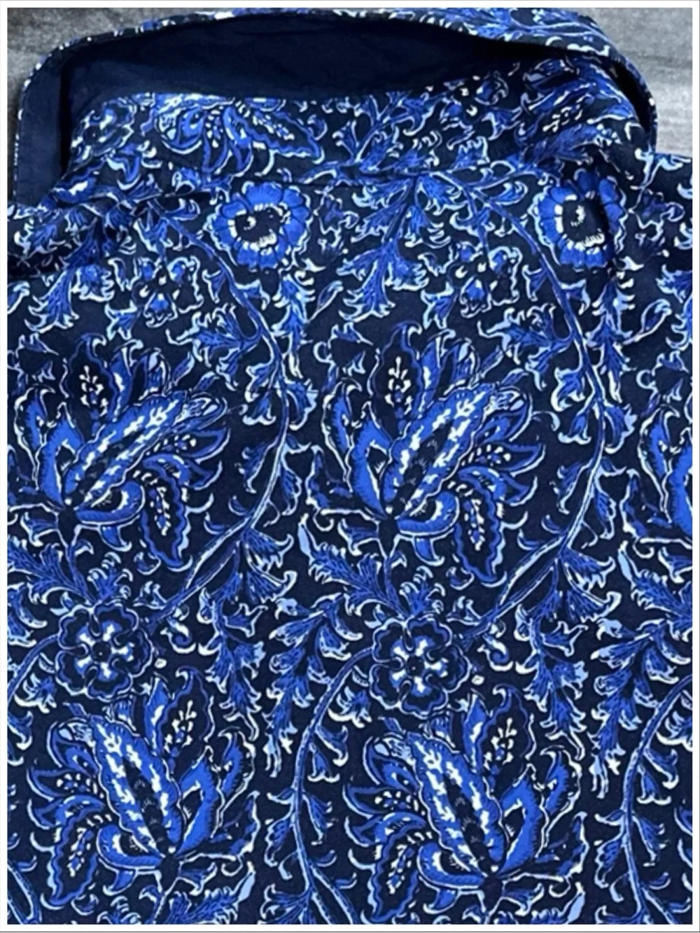 Polo Golf Ralph Lauren Blue Floral Paisley Cotton Polo ~ Size L ~ Item #6141